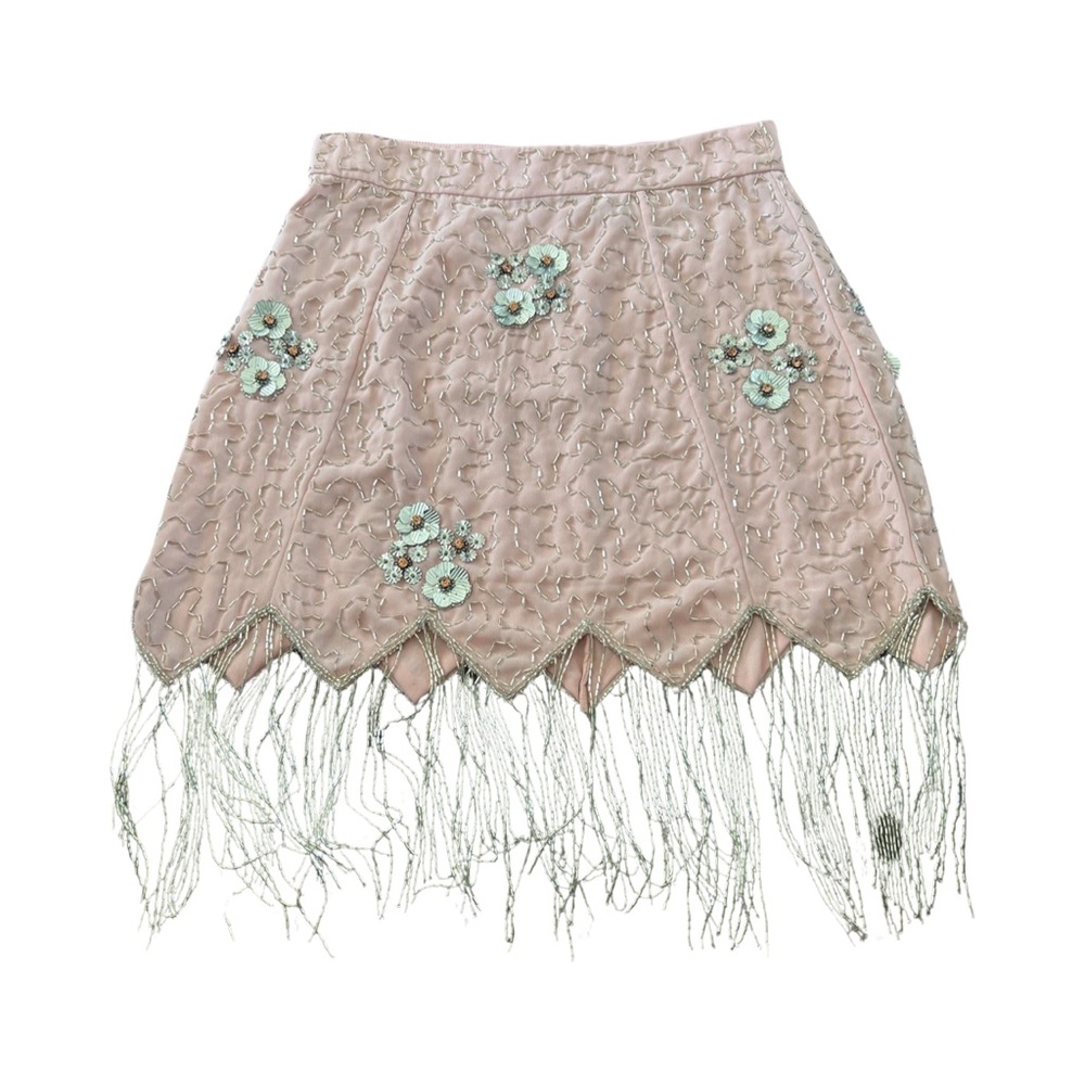 MAJORELLE Pink Skirt with Green Embellishments